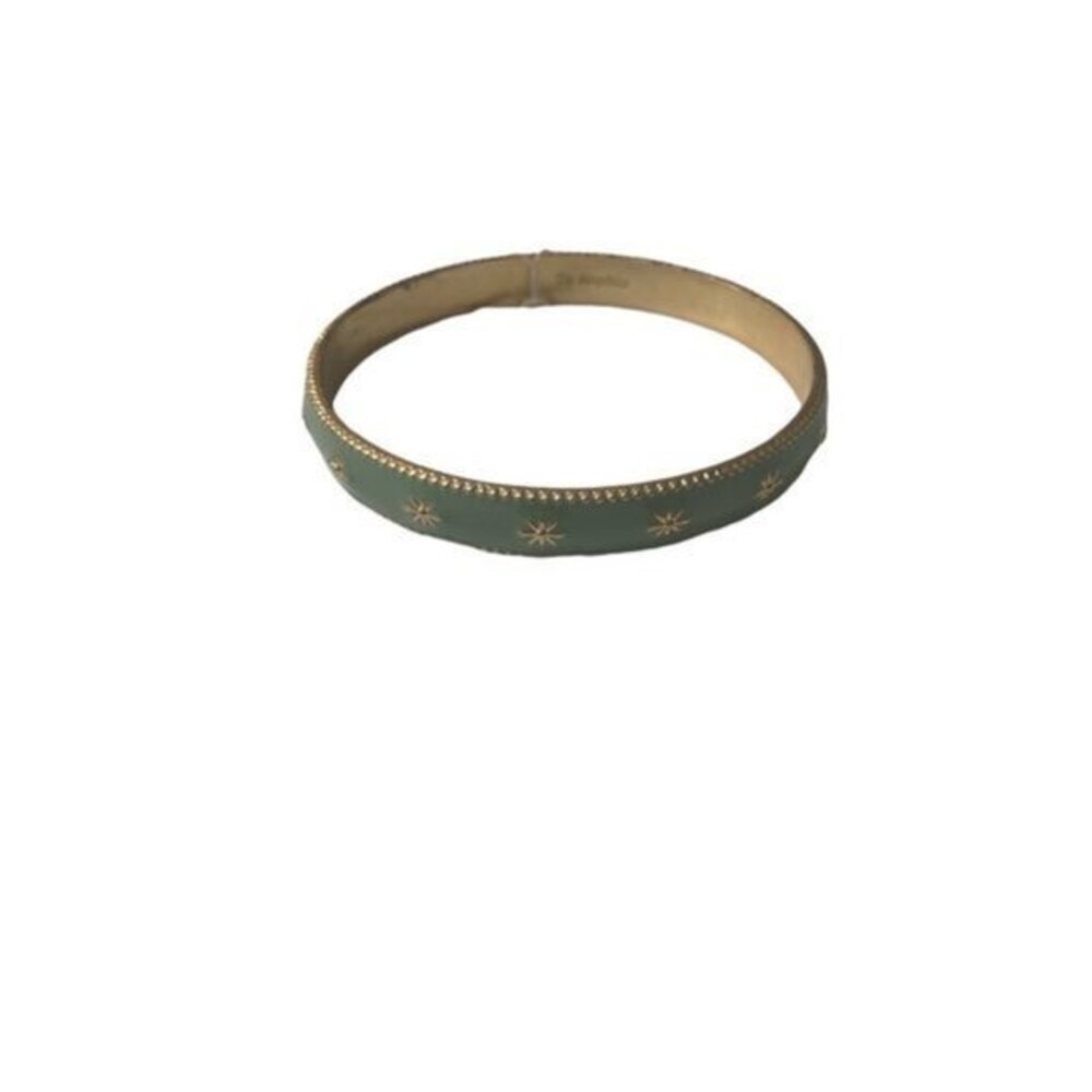 Lia Sophia Palisades Ice Capades Light Green Bangle Small Satin Matte Gold Tone